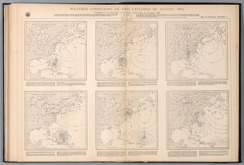 Weather conditions of two cyclones of August, 1893 : Synoptic weather chart, Aug. 26, 1893 ...