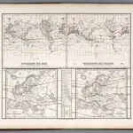 Isotherms of the earth. Spreading of the Volcanos. Trees and bush plants in Europe. Cultural plants in Europe.