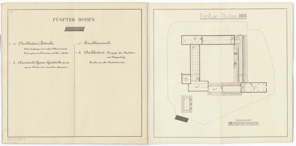 Kantonale Strafanstalt Oetenbach: Anstaltsareal: 5. Boden; Grundriss