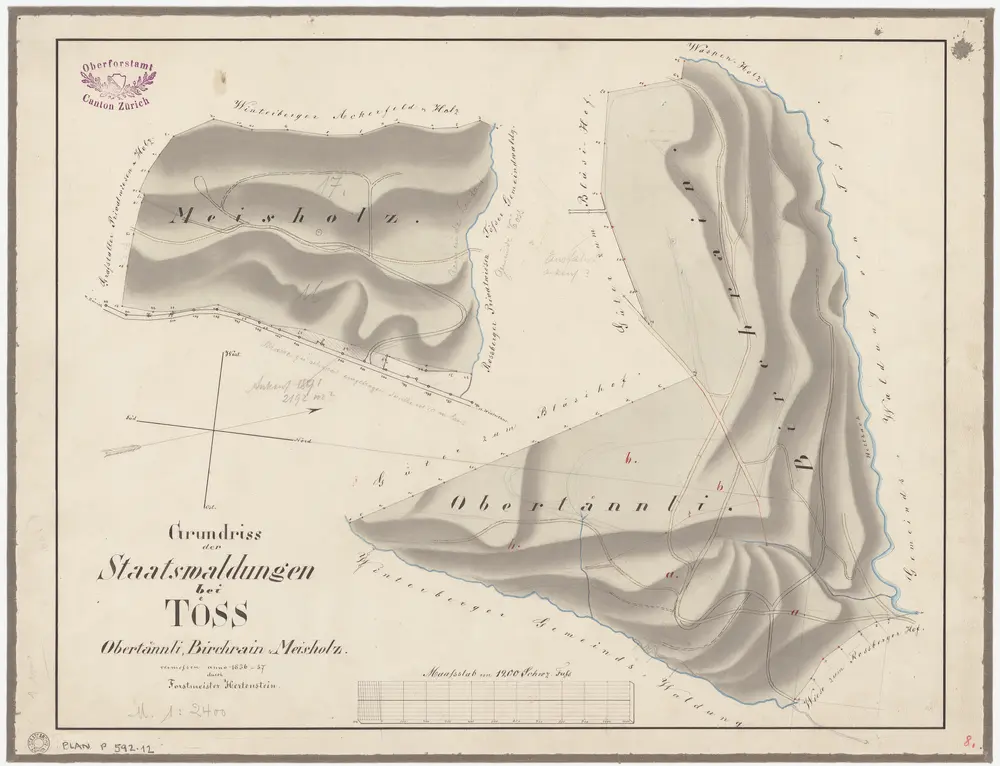 Winterthur, Töss, Lindau: Staatswaldung: Lindau: Obertännli, Birchrain, Meisholz; Grundrisse