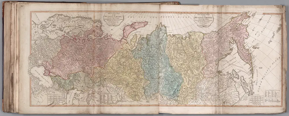 The European part of the Russian Empire, from the maps published by the Imperial Academy at St. Petersburg, with the new provinces on the Black Sea. -- The Asiatic part of the Russian Empire, from the maps published by the Imperial Academy at St. Petersburg, with the new discoveries of Captn. Cook &c.