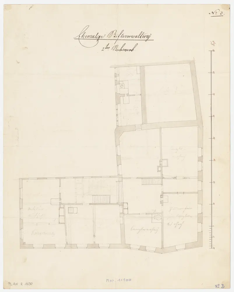 Zürich: Ehemaliges Verwaltungsgebäude des Grossmünsterstifts, 2. Stock; Grundriss (Nr. 3)