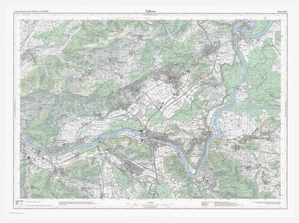 Landeskarte der Schweiz 1 : 25000: Den Kanton Zürich betreffende Blätter: Blatt 1051: Eglisau