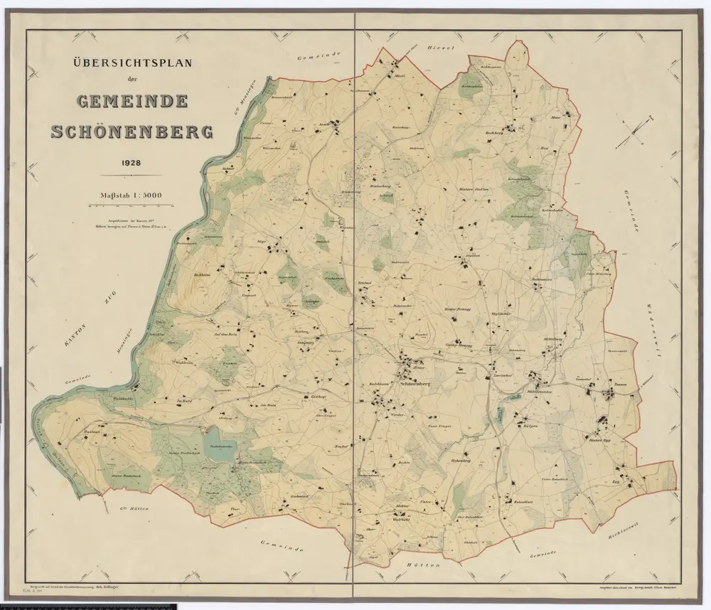 Schönenberg: Gemeinde; Übersichtsplan