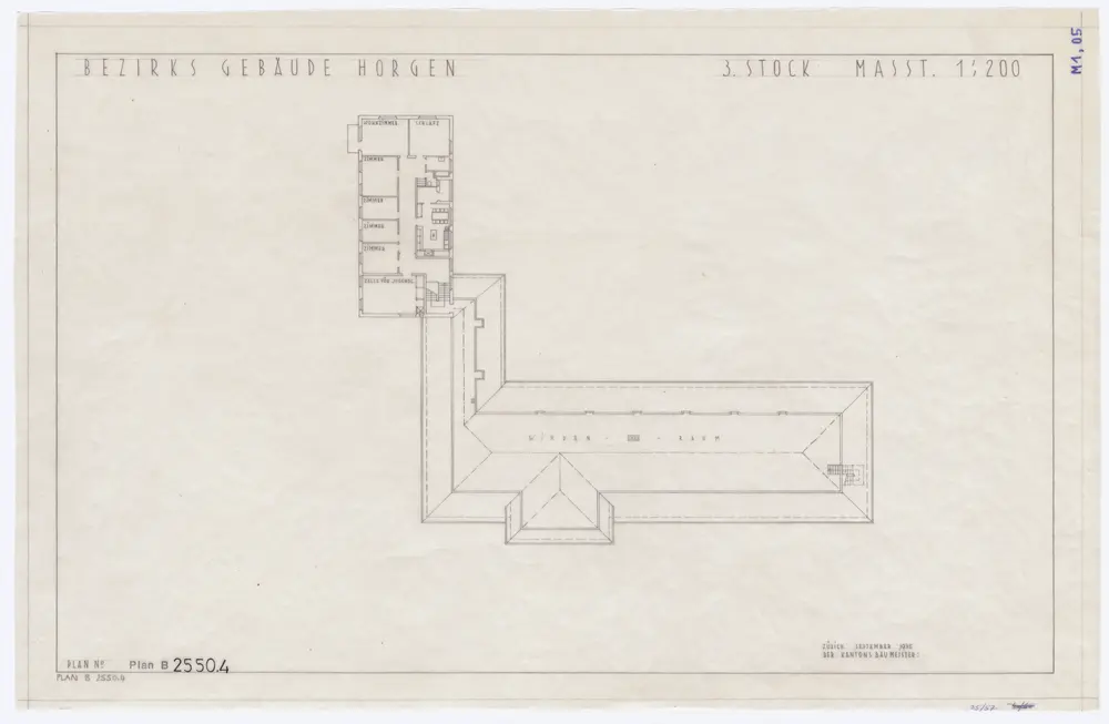 Horgen: Bezirksgebäude: 3. Stock; Grundriss