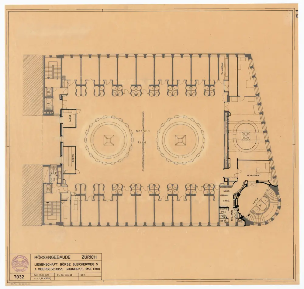 Börsengebäude, Bleicherweg 5: Grundrisse: 4. Stock; Grundriss