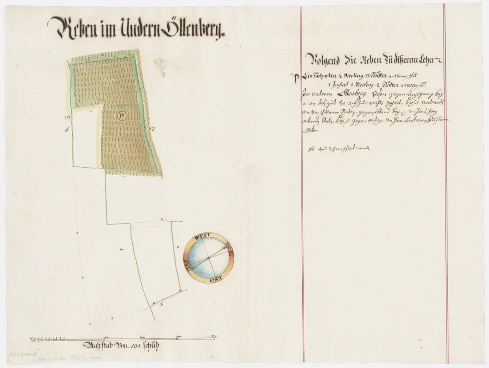 Nussbaumen TG: Lehen und Güter: Reben im Unteren Öllenberg; Grundriss