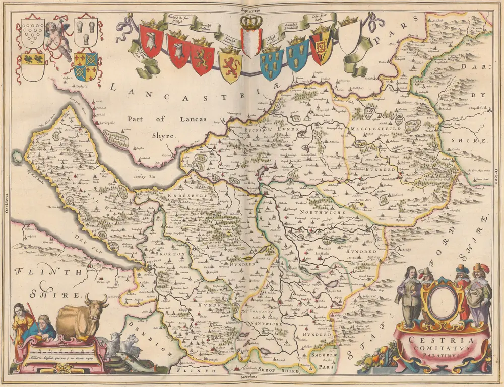 Cestria Comitatus Palatinus. [Karte], in: Theatrum orbis terrarum, sive, Atlas novus, Bd. 4, S. 381.