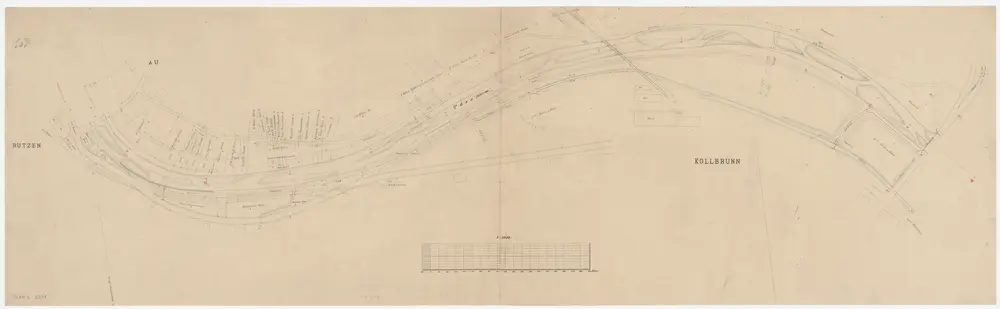 Weisslingen, Zell: Von Au bzw. Rutzen bis zur gedeckten Brücke in Kollbrunn, Tösskorrektion; Situationsplan (Töss-Gebiet Nr. 20, Blatt 1)