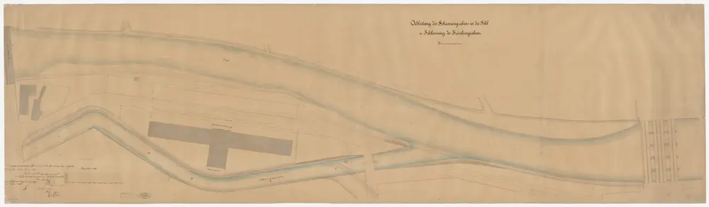 Zürich, Aussersihl: Schanzengraben und Sihl ab Höhe Sihlbrücke bis zu ihrem Zusammfluss, Ableitung des Schanzengrabens in die Sihl und Schliessung des Frönschengrabens; Situationsplan (Zürichsee-Abfluss Nr. 52 b)