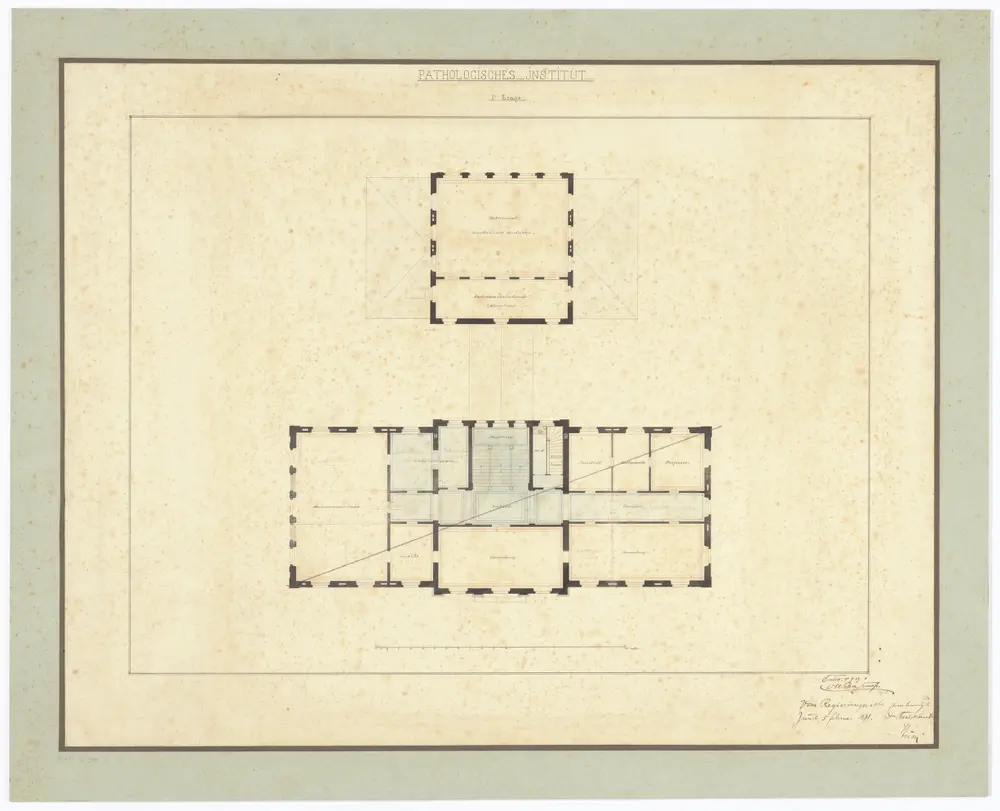 Kantonsspital Zürich, projektiertes Pathologisches Institut: 1. Stock; Grundriss