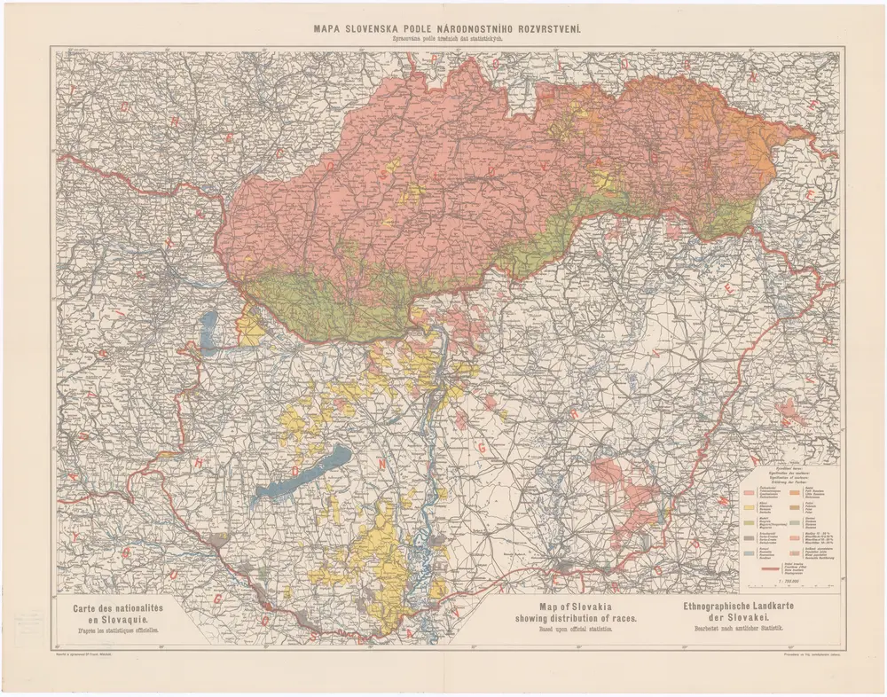 Mapa Slovenska podle národnostního rozvrstvení