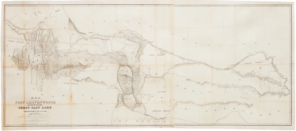 Map of a Reconnoissance between Fort Leavenworth on the Missouri River, and the Great Salt Lake in the Territory Of Utah...