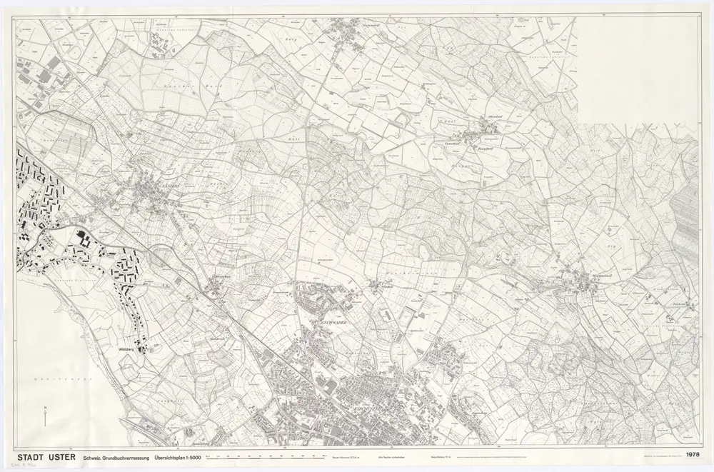 Uster: Gemeinde; Übersichtsplan (Schweizerische Grundbuchvermessung): Teilplan 1: Nördlicher Teil