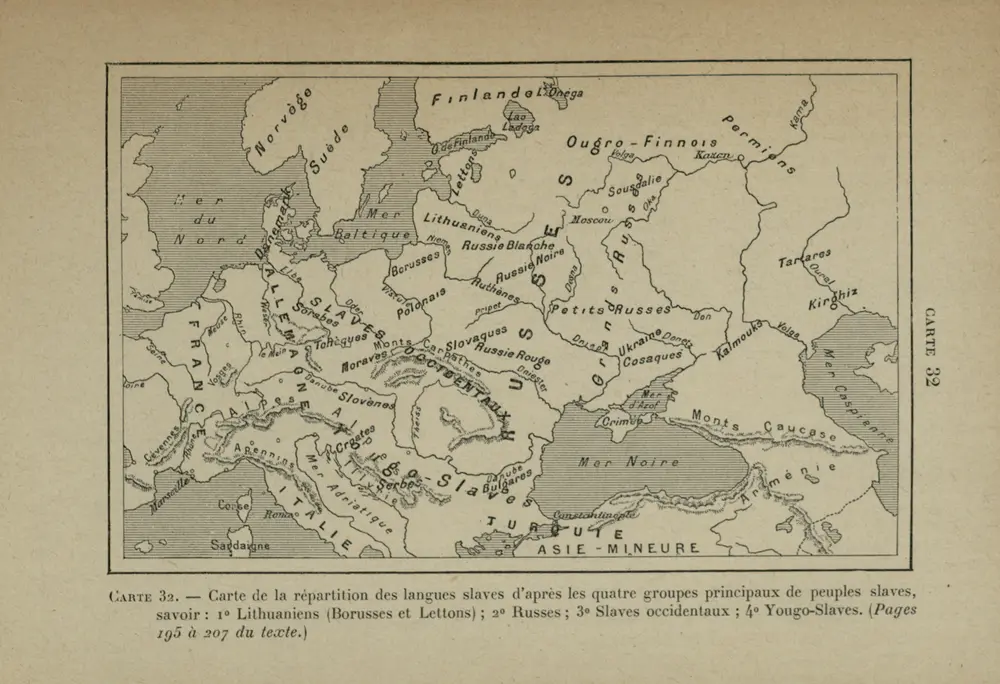 Carte de la répartition des langues slaves d’après les quatre groupes principaux de peuples slaves […]