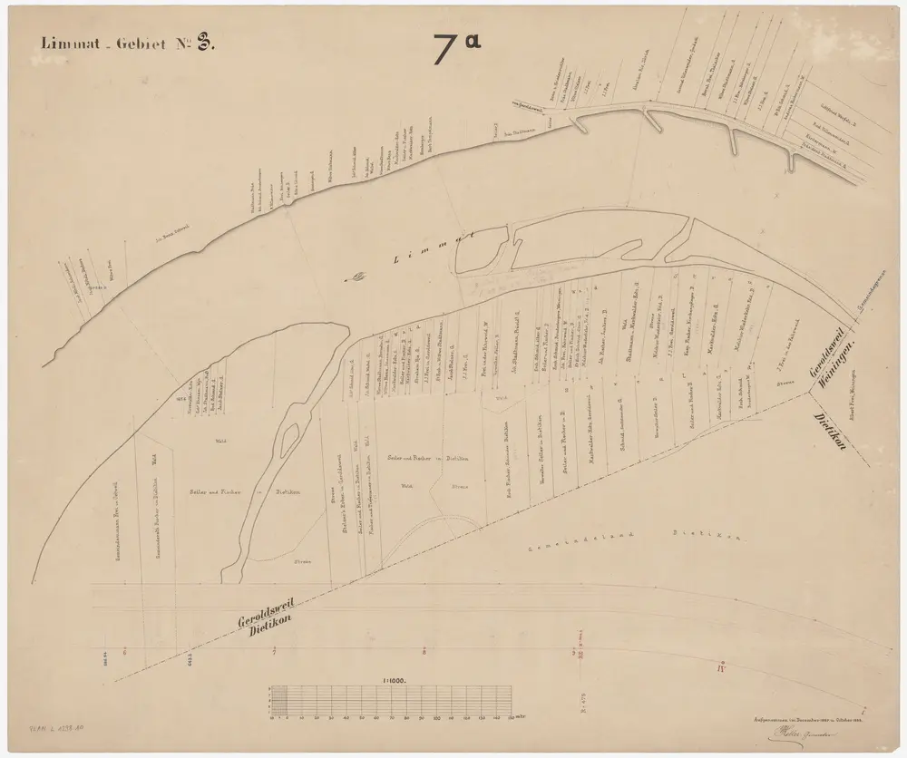 Schlieren bis Würenlos AG: Limmat von oberhalb der Grenze zwischen Schlieren und Dietikon bis zur linksufrigen Grenze zwischen den Kantonen Zürich und Aargau: Blatt 7 a: Dietikon und Geroldswil; Situationsplan (Limmat-Gebiet Nr. 3)