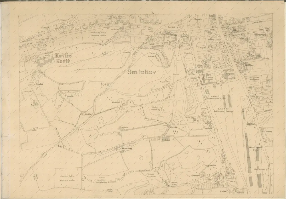 Polohopisný plán královského hlavního města Prahy : 1.Staré město, 2.Nové město, 3.Malá strana, 4.Hradčany, 5.Josefov, 6.Vyšehrad pak Smíchova, Karlína, král.Vinohradů, Žižkova a Nuslí, s udáním starých i nových čísel domů