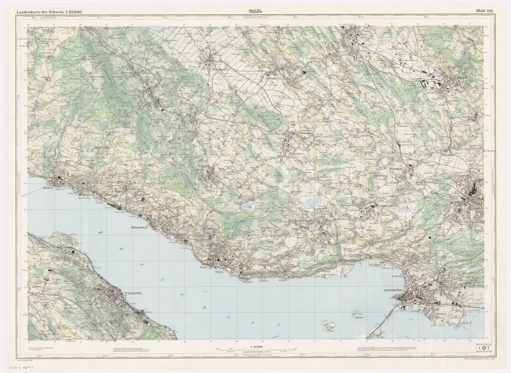Landeskarte der Schweiz 1 : 25000: Den Kanton Zürich betreffende Blätter: Blatt 1112: Stäfa