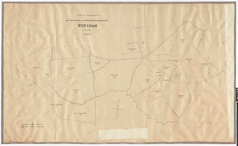 Uitikon: Arbeitserziehungsanstalt, Liegenschaften; Situationsplan