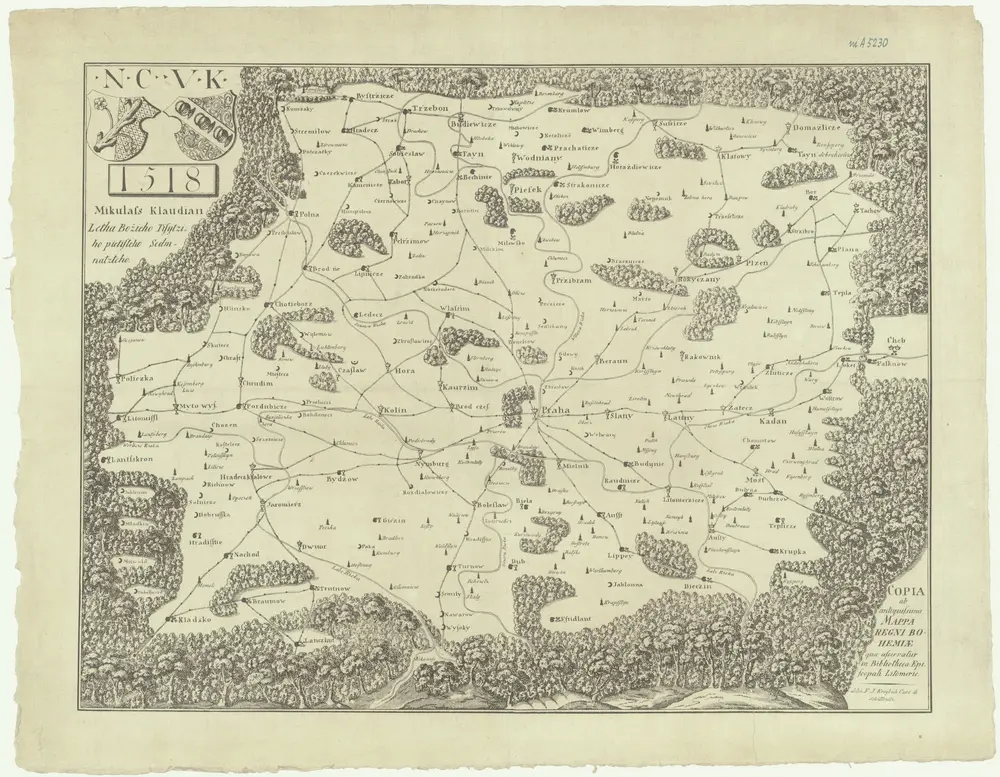 Copia ab antiquissima Mappa regni Bohemiae