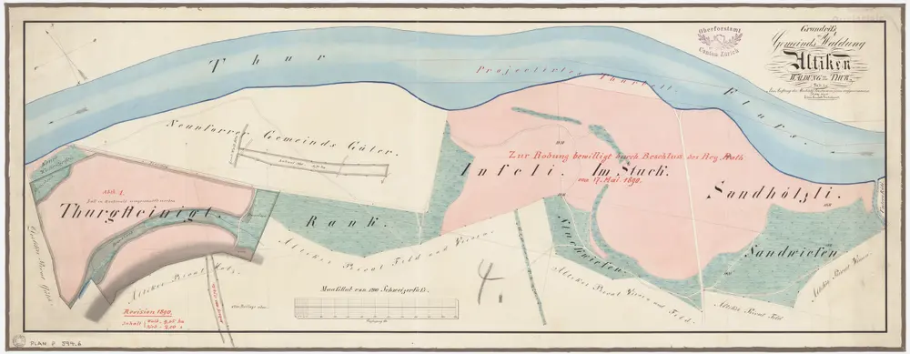 Altikon: Gemeindewaldung: Thurgsteinig, Rank, Inseli, Stuck, Stuckwiesen, Sandhölzli, Sandwiesen, Untere Rüti, Obere Rüti; Grundriss (Tab. 1)