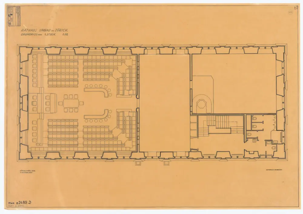 Rathaus: Umbau: 1. Stock; Grundriss