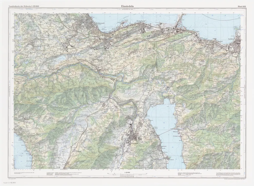 Landeskarte der Schweiz 1 : 25000: Den Kanton Zürich betreffende Blätter: Blatt 1132: Einsiedeln SZ