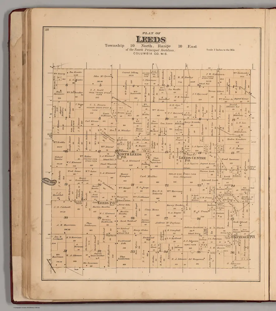 Leeds Township, Columbia County, Wisconsin.