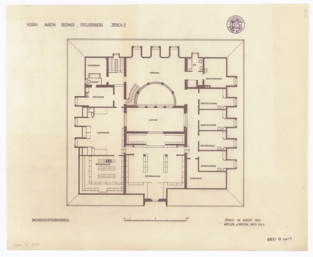 Freudenberg, Villa von Martin Bodmer: Dachgeschoss; Grundriss