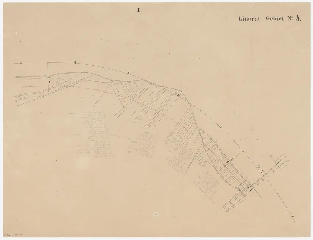 Schlieren, Dietikon, Unterengstringen: Limmat von der Engstringerbrücke bis zur Grenze zwischen Schlieren und Dietikon, linkes Ufer: Blatt I; Situationsplan (Limmat-Gebiet Nr. 4)