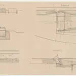 Dübendorf, Wallisellen: Zweites Projekt der Wehranlage im Neugut; Grundriss, Ansicht, Querschnitte und Längsschnitt (Glatt-Gebiet Nr. 73)