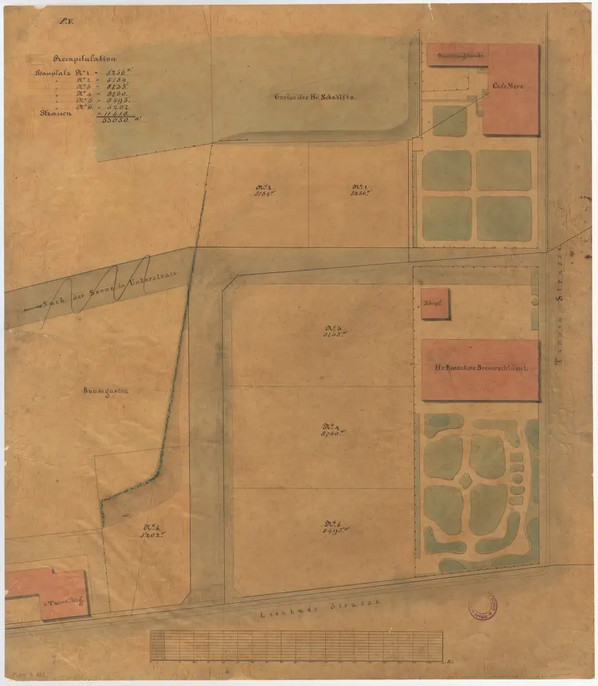 Zürich: Liegenschaften an Tannenstrasse und Leonhardstrasse; Grundriss (P. V)