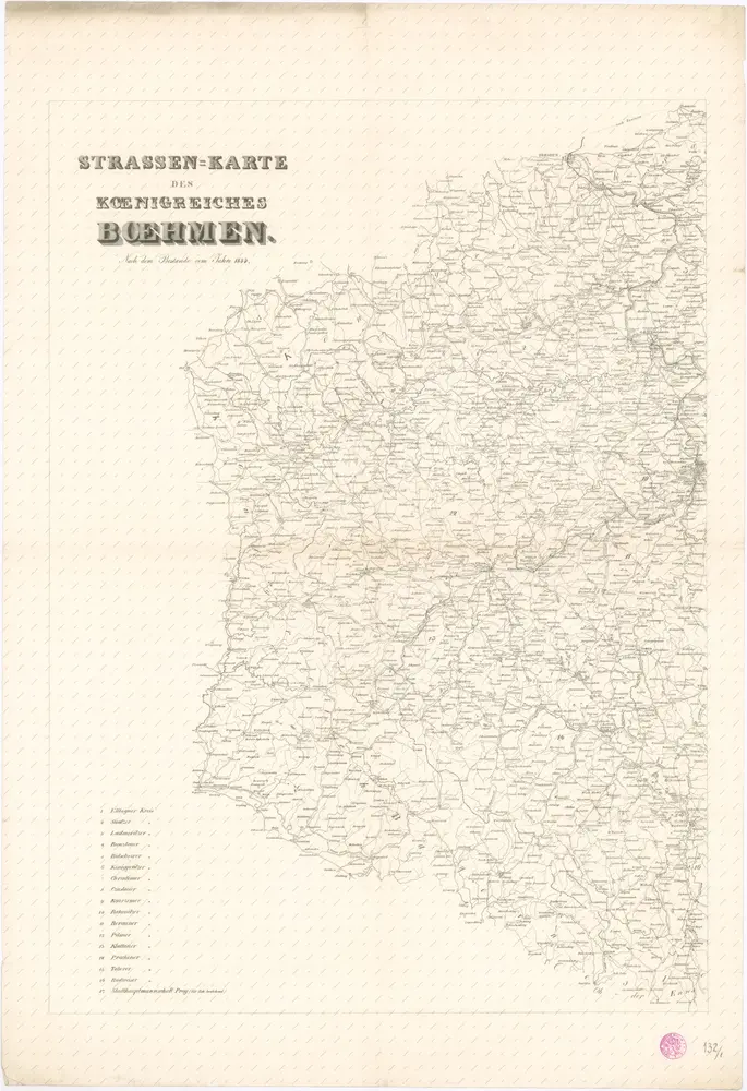 Strassenkarte des Koenigreiches Boehmen