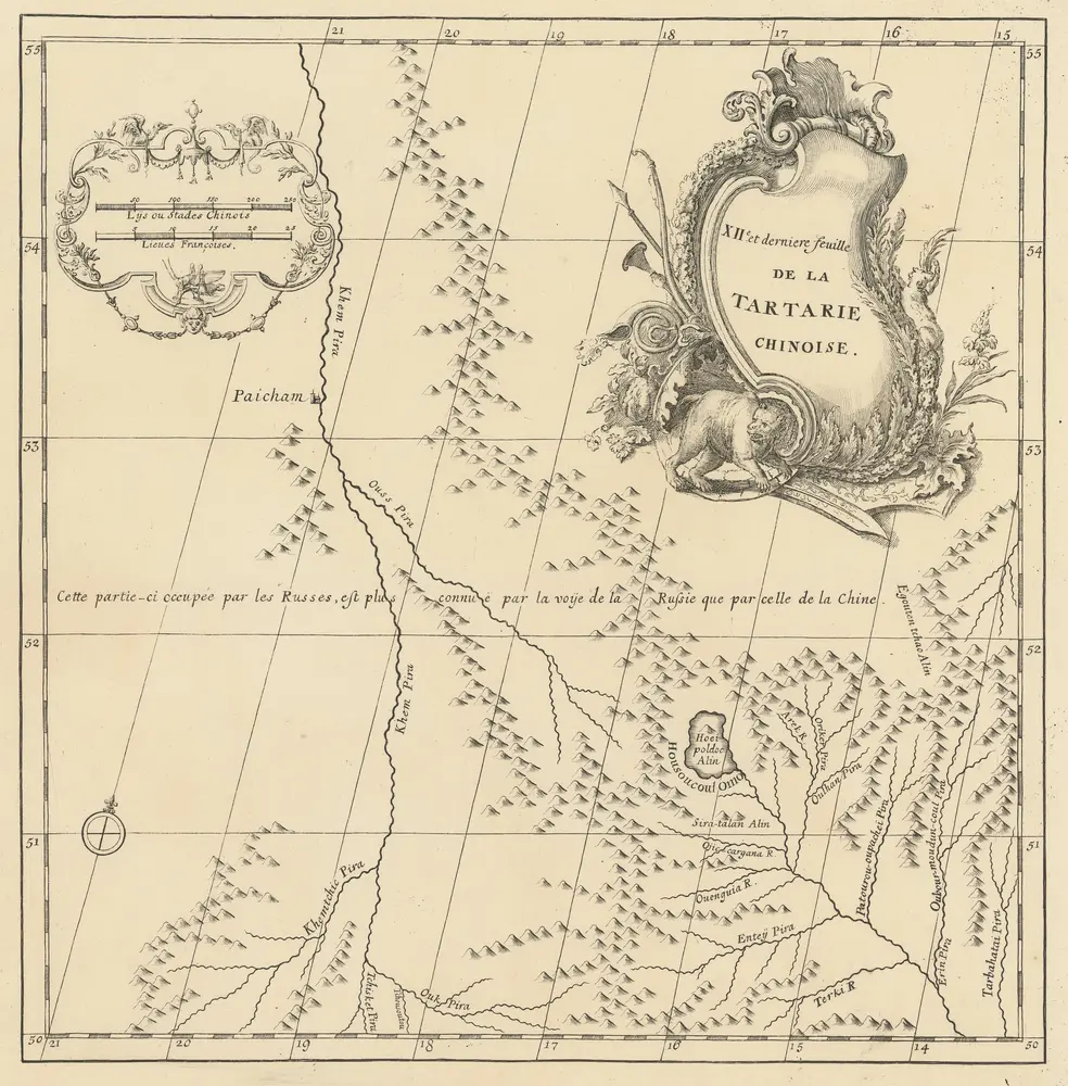 XII.e et derniere feuille De La Tartarie Chinoise. [Karte], in: Nouvel Atlas De La Chine, de la Tartarie Chinoise Et Du Thibet, S. 85.