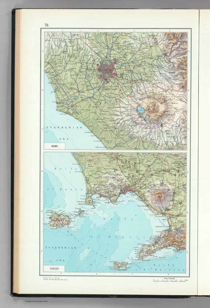 75.  Rome, Naples.  The World Atlas.