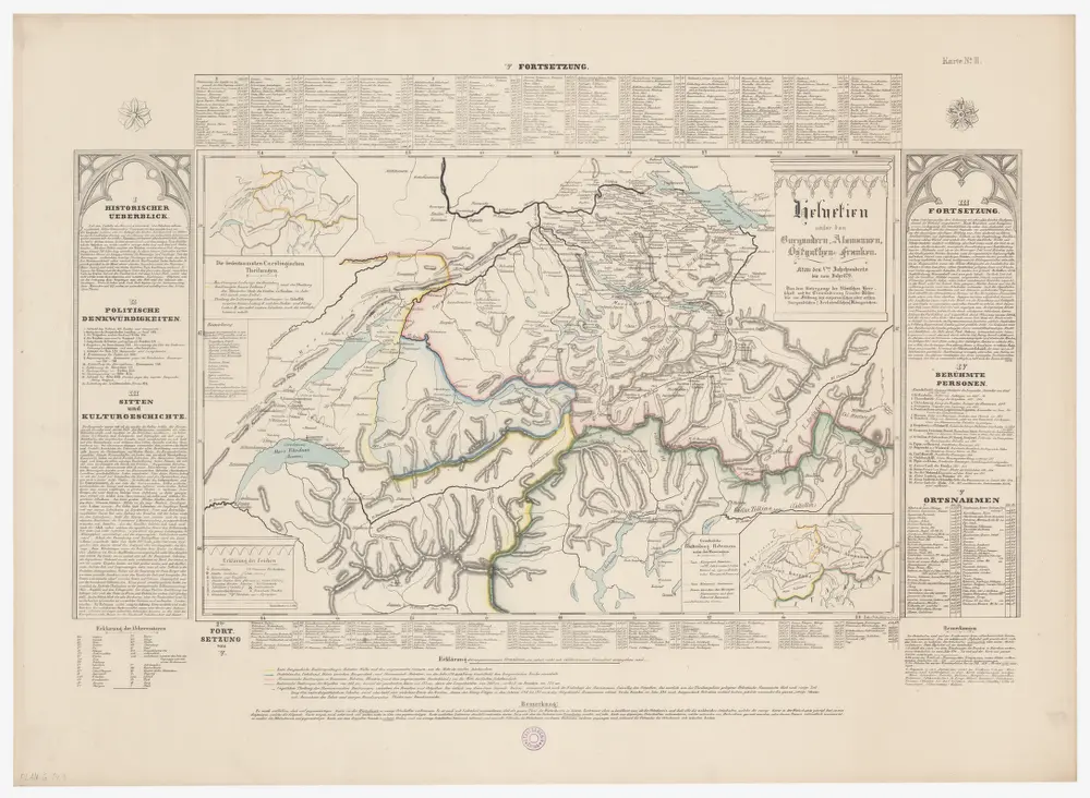 Geologische Spezialkarte des Grossherzogtums Baden, Blatt 144: Stühlingen: Karte II: Helvetien unter den Burgundern, Alemannen, Ostgothen und Franken