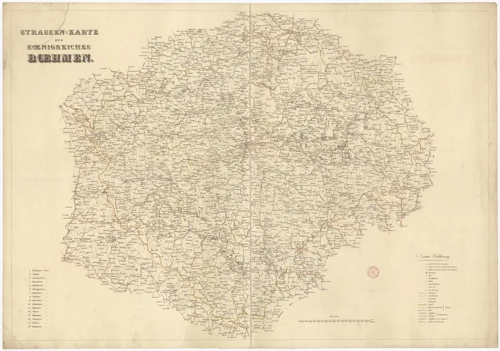 Strassen-Karte des Koenigreiches Boehmen