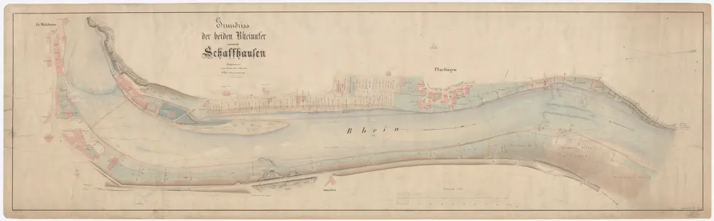 Neuhausen SH, Flurlingen: Rhein von oberhalb der äusseren Mühle in Schaffhausen bis unterhalb Flurlingen; Situationsplan (Rhein-Gebiet Nr. 12 e)