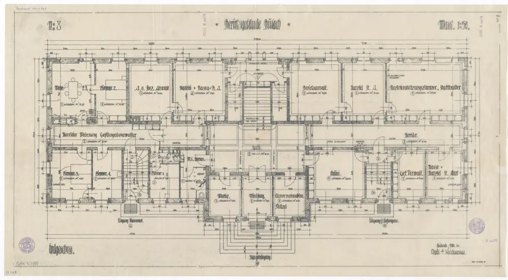 Bülach: Bezirksgebäude, Erdgeschoss; Grundriss (Nr. 8)