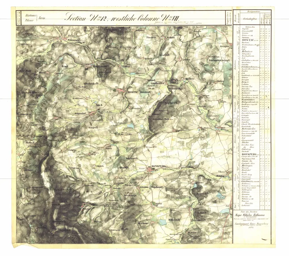 II. vojenské (Františkovo) mapování - Čechy, mapový list W_12_VII