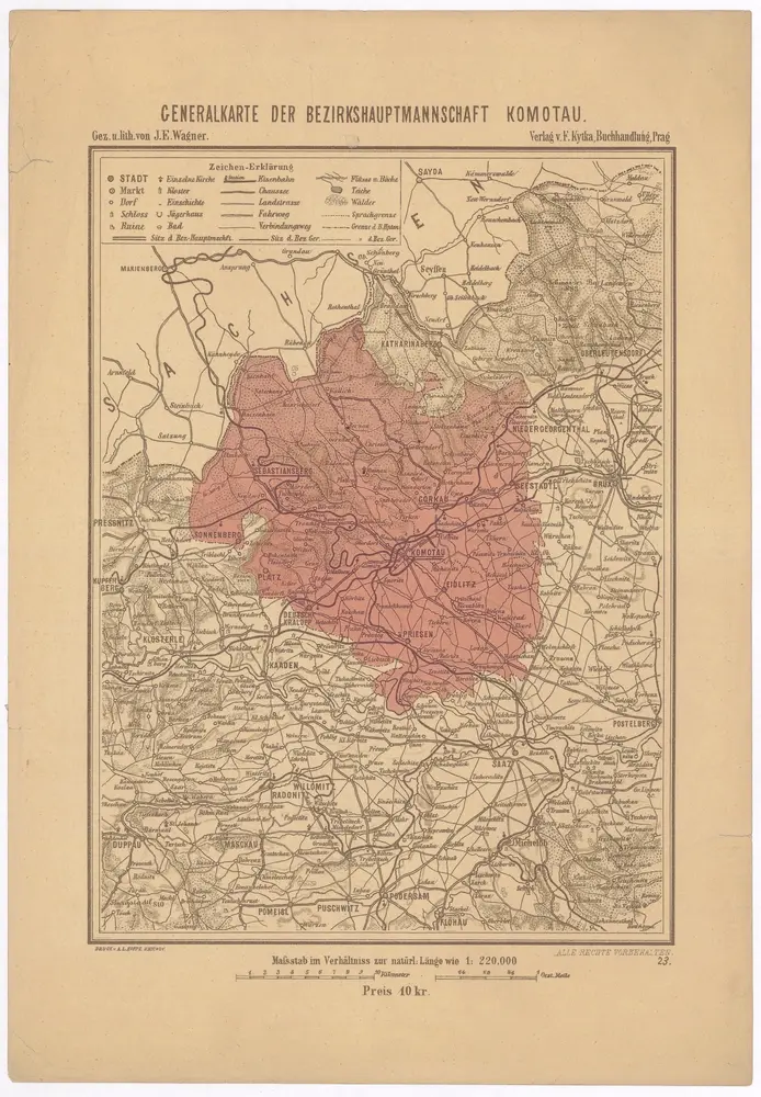 Generalkarte der Bezirkshauptmannschaft Komotau