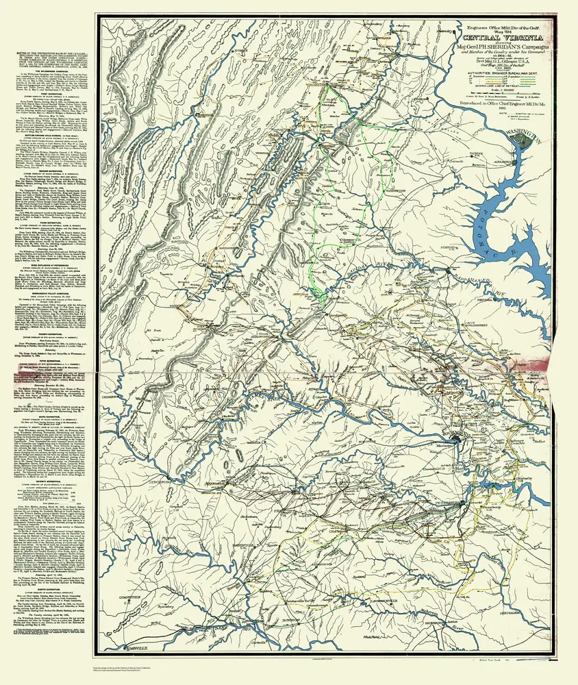 Engineers Office Milit Div. of the Gulf. Map No. 6 of Central Virginia - 1864