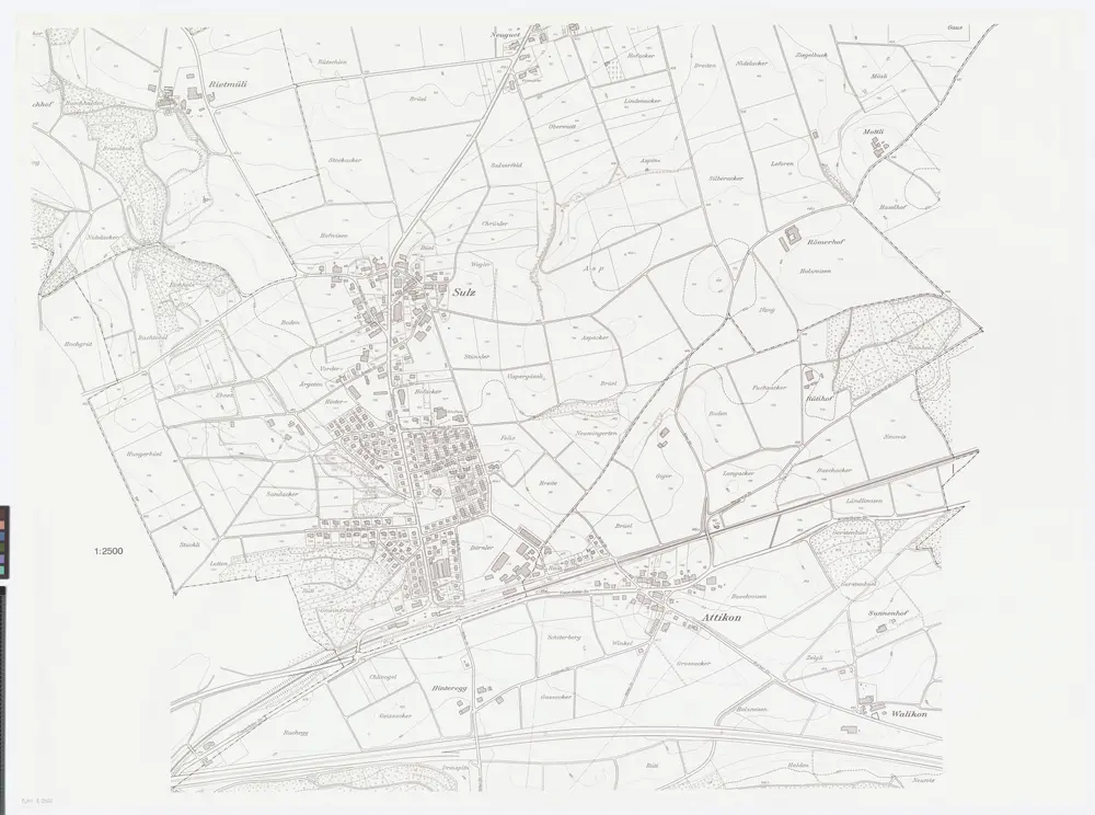 Dinhard, Rickenbach, Wiesendangen: Ausschnitt Sulz und Attikon; Übersichtsplan