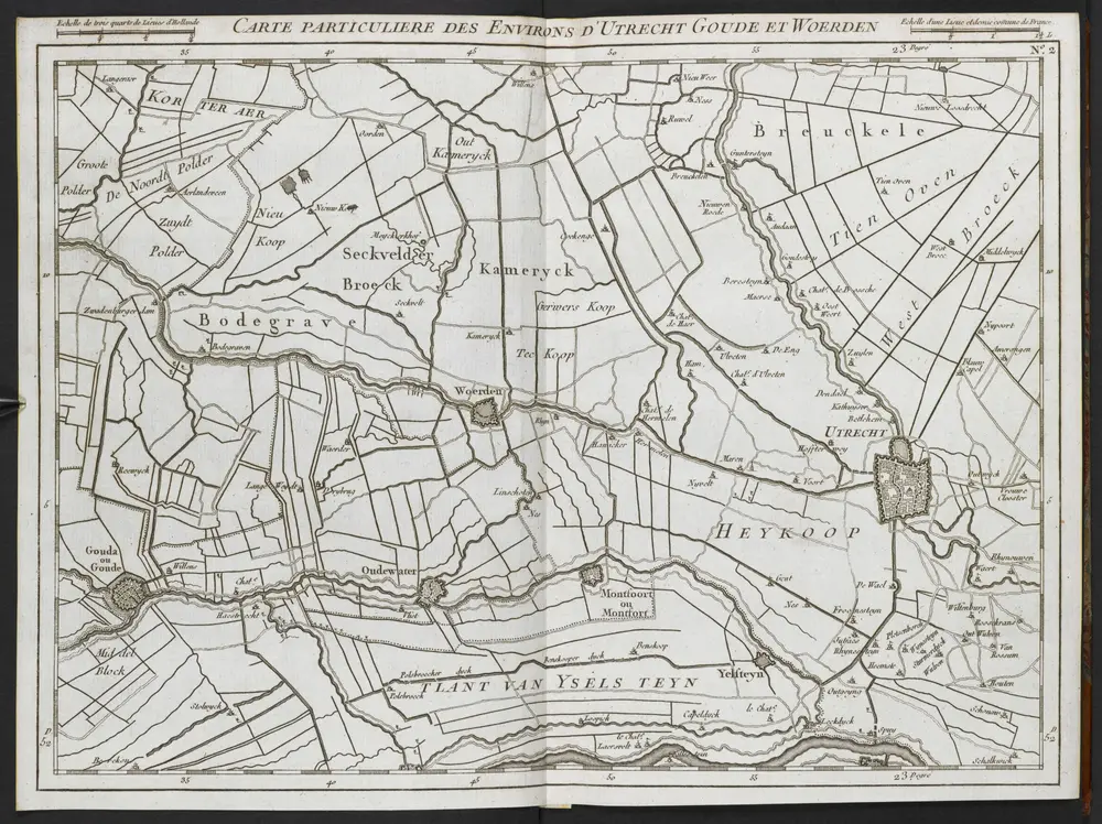 CARTE PARTICULIERE DES ENVIRONS D'UTRECHT GOUDE ET WOERDEN