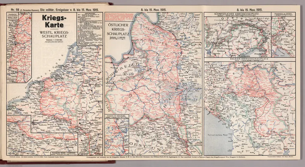 World War I Map (German), Nr. 58. Military Events ... to November 15, 1915.