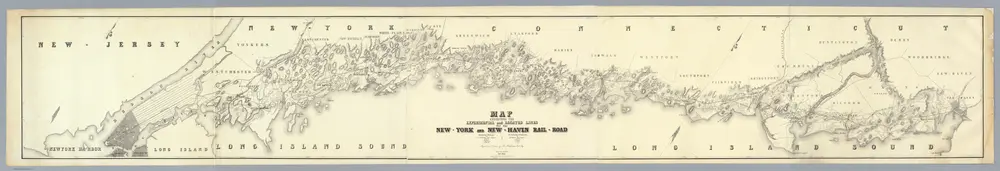 Map Exhibiting The ... Lines for the New-York and New-Haven Rail-Road.