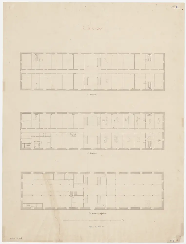 Zürich: Alte Kaserne, Erdgeschoss sowie 1. und 2. Stockwerk; Grundrisse (Nr. 6)