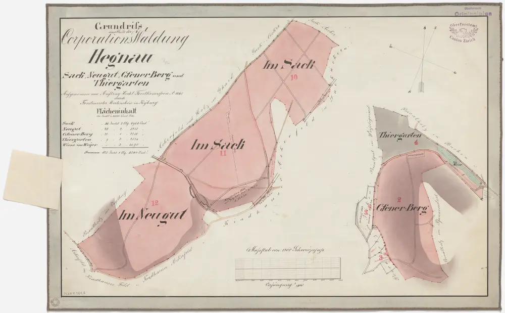 Volketswil: Genossenschaftswaldung Hegnau: Neuguet, Sack, Tiergarten, Gfännerberg (Gfennerberg), Wiese im Weiher; Grundrisse