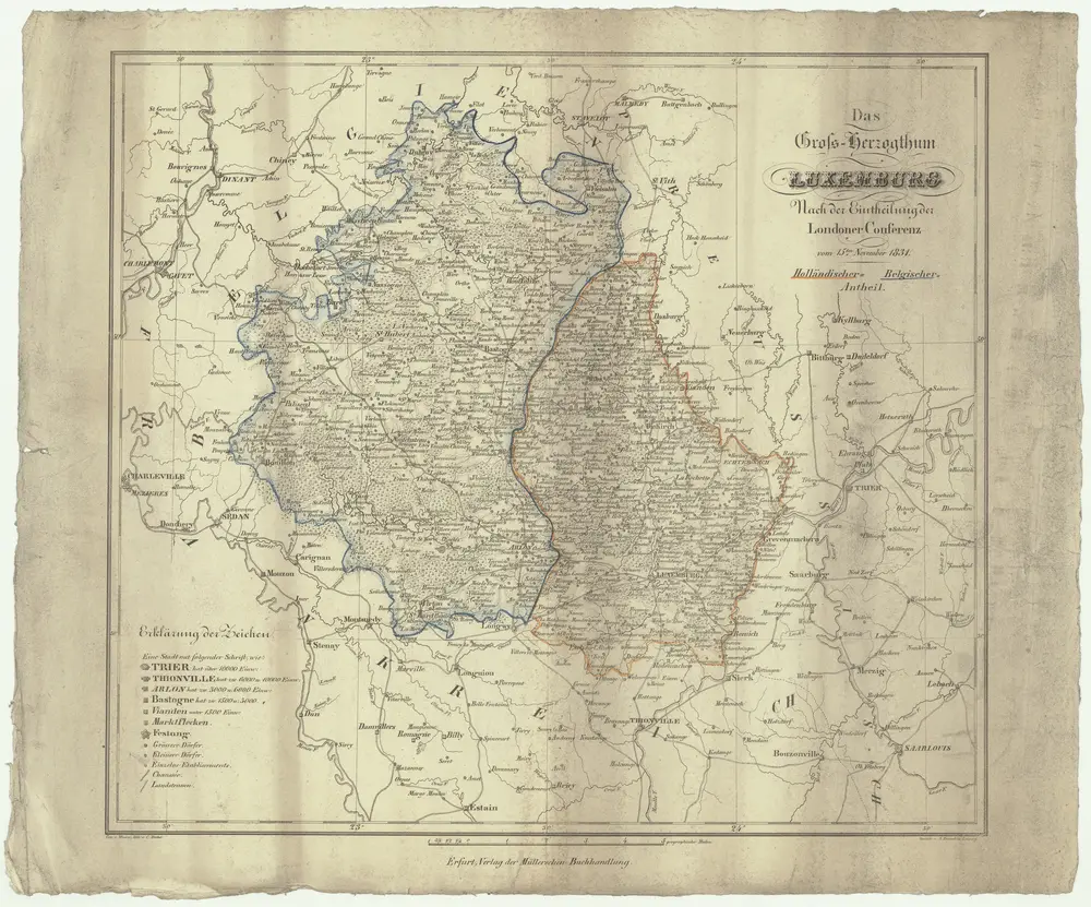 Das Gross-Herzogthum Luxembourg nach der Eintheilung der Londoner Conferenz von 15ten November 1831