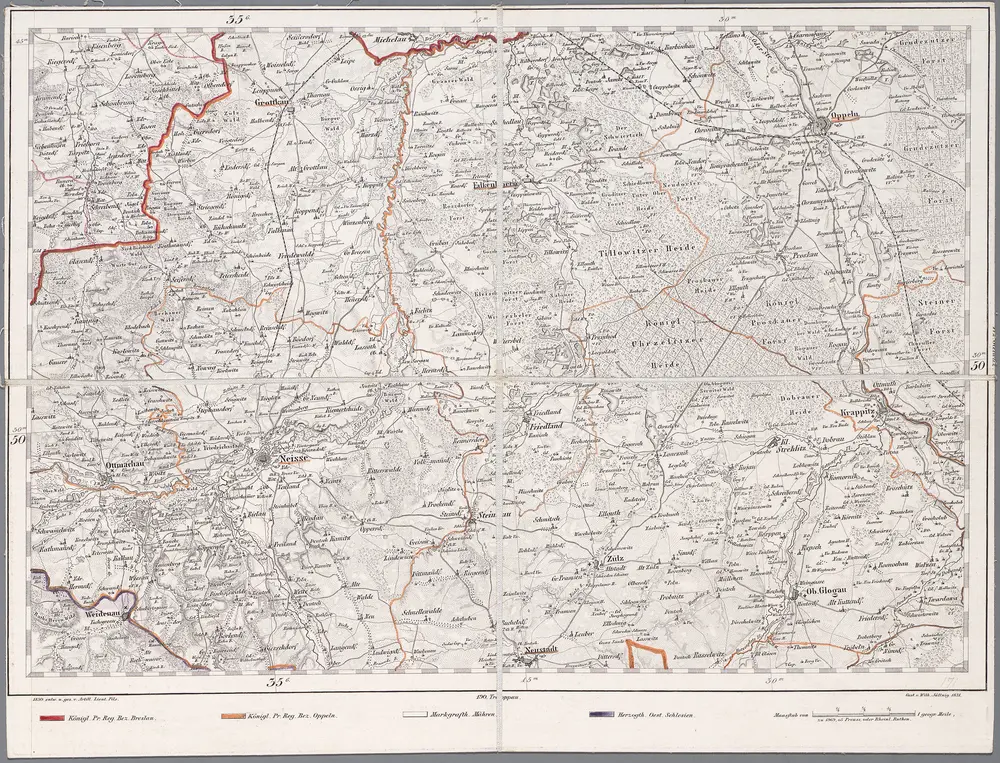 171 Neisse, uit: Topographische Special-Karte von Deutschland (von Central-Europa) / begründet von D.G. Reymann ; [entworfen und gezeichn. von Heinrich Berghaus... [et al.]]